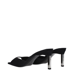 The Attico Black Satin Stiletto Heels Sandals