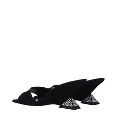 The Attico Black Leather Platforms