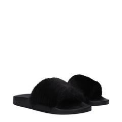 Givenchy Black Cotton Slippers Sandals