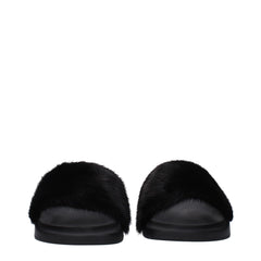 Givenchy Black Cotton Slippers Sandals