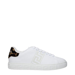Versace White Leather Low Tops