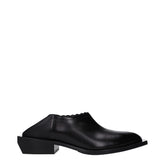 Moschino Black Leather Mules