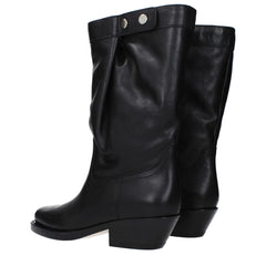 Isabel Marant Black Leather Ankle Boots