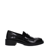 Stuart Weitzman Black Leather Slip-On Loafers