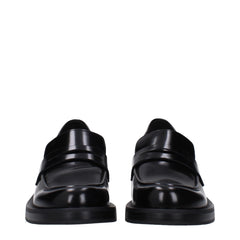 Stuart Weitzman Black Leather Slip-On Loafers