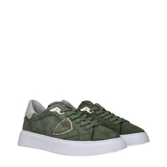 Philippe Model Green Leather Low Tops