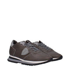 Philippe Model Gray Leather Sneakers