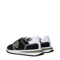 Philippe Model Blue Leather Athletic Sneakers