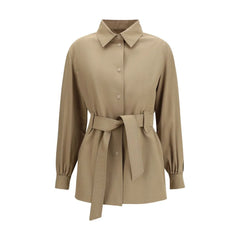 Max Mara Brown Fleece Wool Coat
