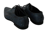 Dolce & Gabbana Blue Python Leather Snakeskin Shoes
