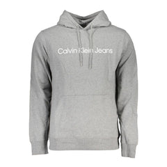 Pull Calvin Klein « Gris en coton pour homme avec capuche et poche centrale »