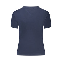 Tommy Hilfiger Damen-T-Shirt aus blauer Baumwolle