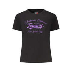 T-shirt Tommy Hilfiger noir en coton pour femme