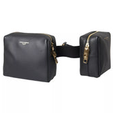 Sac banane Dolce & Gabbana en cuir de veau noir avec double ceinture