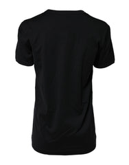 T-shirt à manches courtes Dolce & Gabbana en coton noir imprimé DG