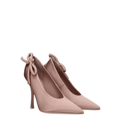 Escarpins à talons hauts en satin rose Valentino Garavani