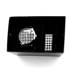 Marc Ecko Uhr aus schwarzem Leder