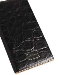 Chargeur de batterie externe Dolce & Gabbana en cuir noir exotique 3000 mAh avec port USB