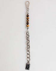 Bracelet homme Dolce & Gabbana en argent, chaîne en laiton avec fermoir mousqueton et perles, logo Dolce & Gabbana