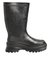 Bottes de pluie Dolce & Gabbana noires métallisées à enfiler pour hommes