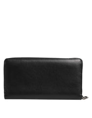 Dolce & Gabbana Herren-Clutch aus schwarzem und blauem exotischem Leder