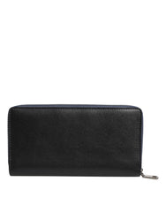 Dolce & Gabbana Herren-Clutch aus schwarzem und blauem exotischem Leder
