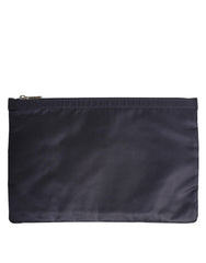 Dolce & Gabbana Herren-Clutch mit blauem DG-Logo-Patch