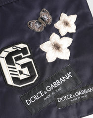 Dolce & Gabbana Herren-Clutch mit blauem DG-Logo-Patch
