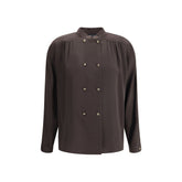 Chemise croisée en soie Giorgio Armani