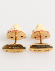 Boutons de manchette Dolce & Gabbana en laiton doré, motif chiot, accessoires pour homme