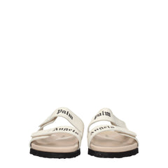 Palm Angels Beige Leather Slippers Sandals