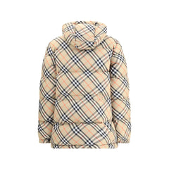 Burberry Kapuzen-Daunenjacke mit Karomuster