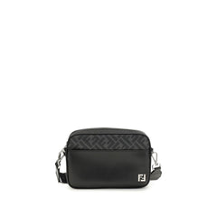 Fendi FF Schultertasche aus Leder und Canvas