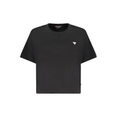 Guess Jeans Schwarzes Baumwoll-T-Shirt für Damen