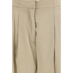 The Row Beige Silk Casual Pants - 2