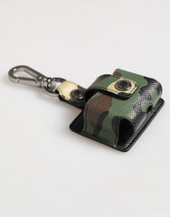 Étui AirPods Dolce & Gabbana en cuir camouflage multicolore et métal