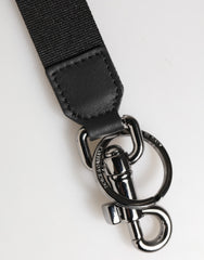 Porte-clés Dolce & Gabbana en polyester noir et bleu avec logo DG et support en laiton