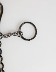 Dolce & Gabbana Schlüsselanhänger mit schwarzem und rotem Militärleder-Patch und DG-Logo