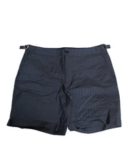 Short de bain homme Dolce & Gabbana bleu marine à fines rayures en polyester