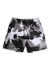 Maillot de bain homme Dolce & Gabbana camouflage noir et blanc avec logo DG