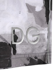 Maillot de bain homme Dolce & Gabbana camouflage noir et blanc avec logo DG