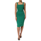 Robe moulante sans manches en rayonne vert foncé Dolce & Gabbana