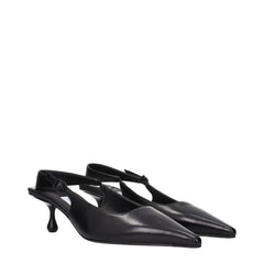 Jimmy Choo Black Leather Flat Sandals