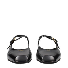Prada Black Leather Flat Sandals