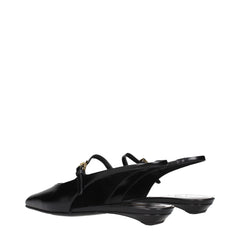 Prada Black Leather Flat Sandals
