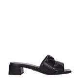 Prada Black Leather Flat Sandals