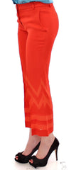 Pantalon rouge court 3/4 couleur chair style Capri Versace Collection