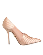 Dolce & Gabbana Cipria Nude Satin Mesh Stiletto Pumps Chaussures