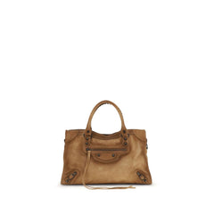 Sac à main Balenciaga Bos Taurus en cuir de veau beige