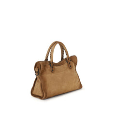 Sac à main Balenciaga Bos Taurus en cuir de veau beige